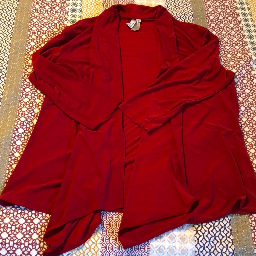 Silky rich red cardigan